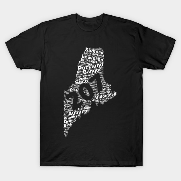 Maine Cities 207 Area Code T-Shirt by shirtonaut